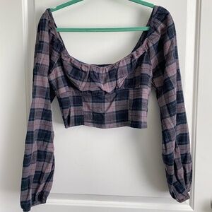 Wild Fable: Plaid Crop Top